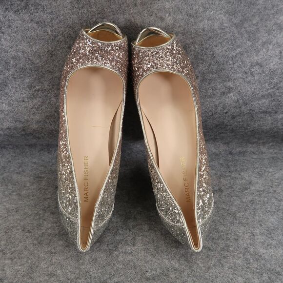 Marc Fisher Shoes Women 7.5 Platform Pump Peep Toe Glitter Fashion Harpyly Ombre - Picture 9 of 14